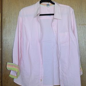 Old Navy Pink Button Up Checkered Top